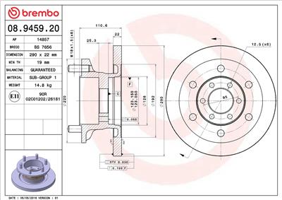 BREMBO 08.9459.20 EAN: 8020584945926.