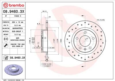 BREMBO 08.9460.3X EAN: 8020584032510.