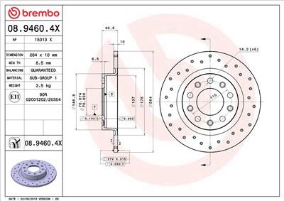 BREMBO 08.9460.4X EAN: 8020584032527.