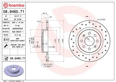 BREMBO 08.9460.71 EAN: 8020584227312.
