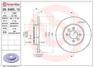 BREMBO 08.9465.10 EAN: 8020584946510.