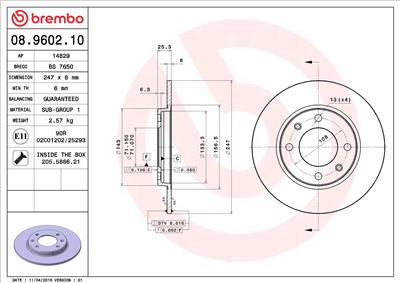 BREMBO 08.9602.10 EAN: 8020584960219.