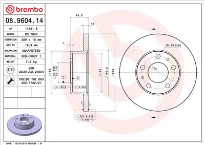 BREMBO 08.9604.14 EAN: 8020584960417.