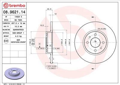 BREMBO 08.9621.14 EAN: 8020584962114.