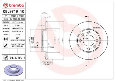 BREMBO 08.9719.11 EAN: 8020584029091.