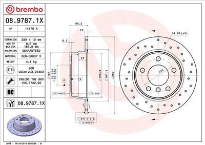 BREMBO 08.9787.1X EAN: 8020584212301.