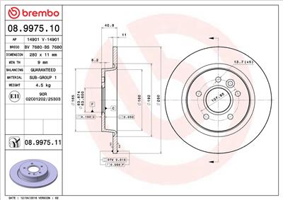 BREMBO 08.9975.11 EAN: 8020584017449.