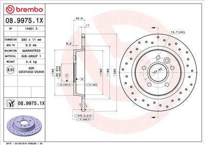 BREMBO 08.9975.1X EAN: 8020584032596.