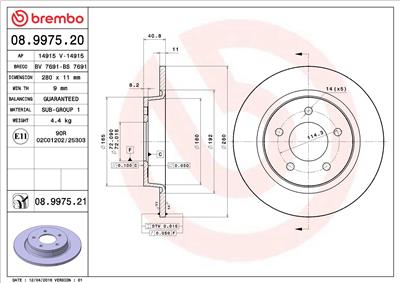 BREMBO 08.9975.21 EAN: 8020584034521.