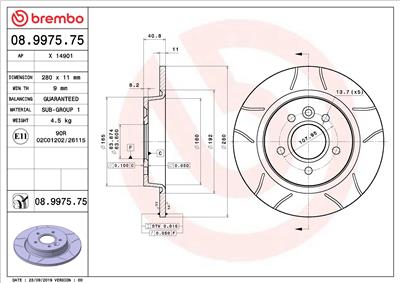 BREMBO 08.9975.75 EAN: 8020584237946.