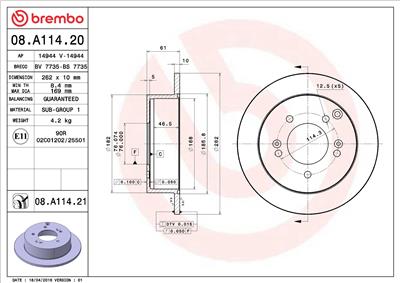 BREMBO 08.A114.21 EAN: 8020584031124.