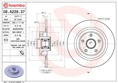 BREMBO 08.A239.37 EAN: 8020584234488.