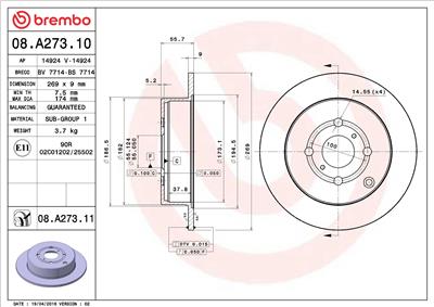 BREMBO 08.A273.11 EAN: 8020584216446.