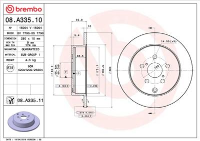 BREMBO 08.A335.11 EAN: 8020584211984.