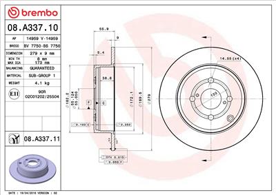 BREMBO 08.A337.11 EAN: 8020584211892.