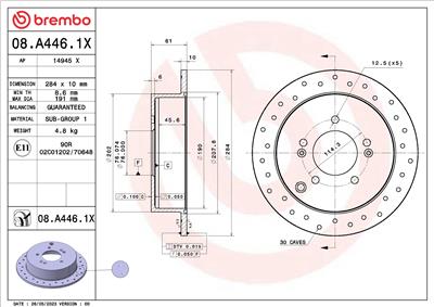 BREMBO 08.A446.1X EAN: 8020584325162.
