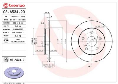 BREMBO 08.A534.21 EAN: 8020584214343.