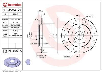 BREMBO 08.A534.2X EAN: 8020584322734.