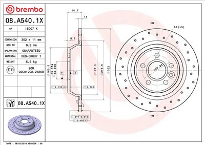 BREMBO 08.A540.1X EAN: 8020584032640.