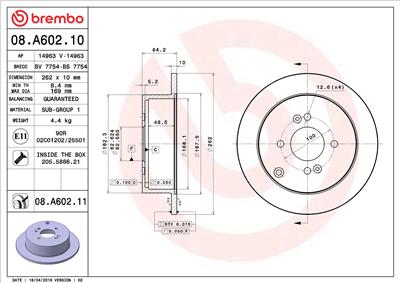 BREMBO 08.A602.11 EAN: 8020584210598.