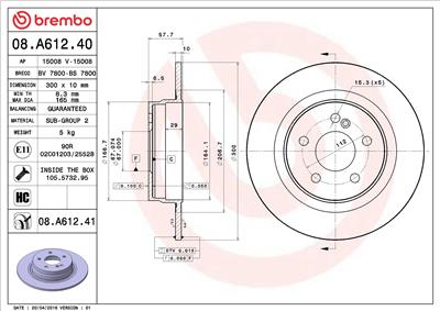 BREMBO 08.A612.41 EAN: 8020584029978.