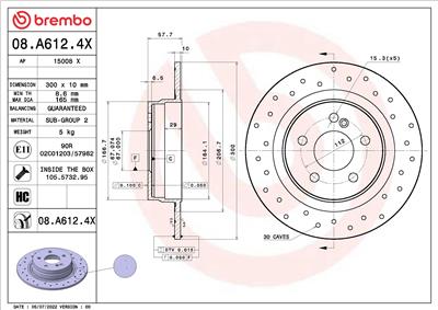 BREMBO 08.A612.4X EAN: 8020584320518.