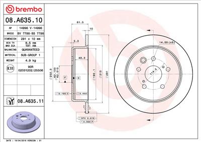 BREMBO 08.A635.11 EAN: 8020584031551.