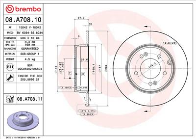 BREMBO 08.A708.11 EAN: 8020584215937.