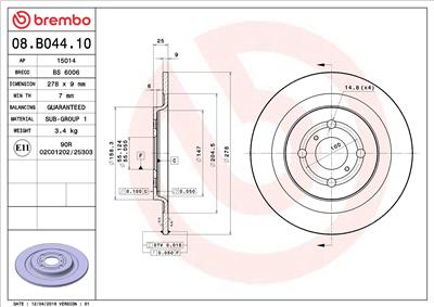 BREMBO 08.B044.10 EAN: 8020584033005.