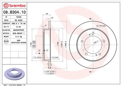 BREMBO 08.B304.10 EAN: 8020584036143.