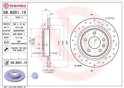 BREMBO 08.B351.1X EAN: 8020584320266.