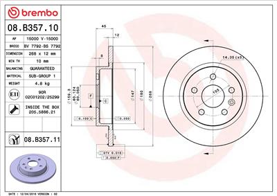 BREMBO 08.B357.11 EAN: 8020584217153.