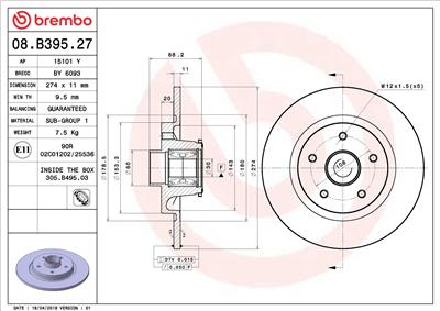 BREMBO 08.B395.27 EAN: 8020584234167.