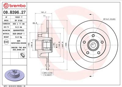 BREMBO 08.B396.27 EAN: 8020584239438.