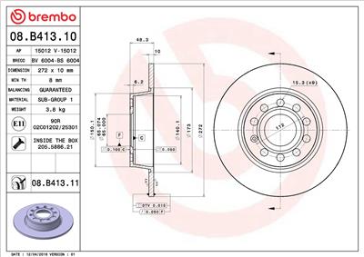 BREMBO 08.B413.11 EAN: 8020584031483.