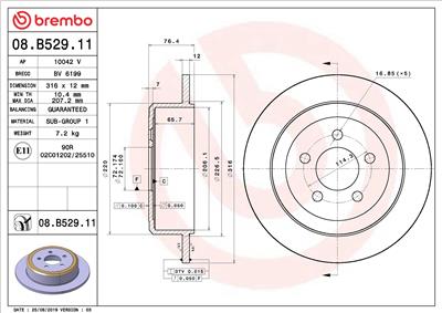 BREMBO 08.B529.11 EAN: 8020584215951.