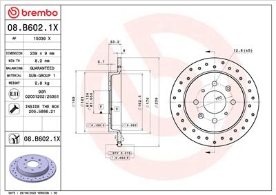 BREMBO 08.B602.1X EAN: 8020584320150.
