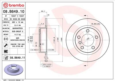 BREMBO 08.B649.11 EAN: 8020584210864.