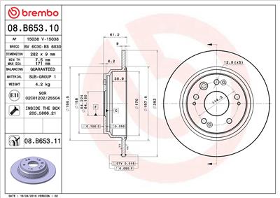 BREMBO 08.B653.11 EAN: 8020584218433.