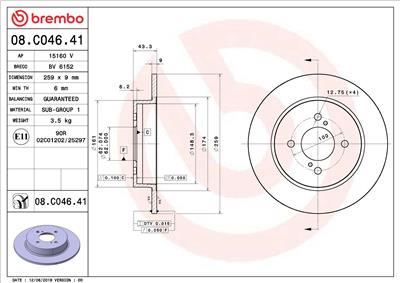 BREMBO 08.C046.41 EAN: 8020584233191.