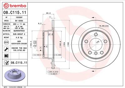 BREMBO 08.C115.11 EAN: 8020584218402.