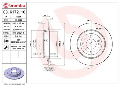 BREMBO 08.C172.10 EAN: 8020584211038.