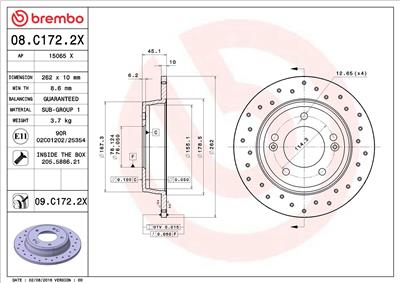 BREMBO 08.C172.2X EAN: 8020584032718.