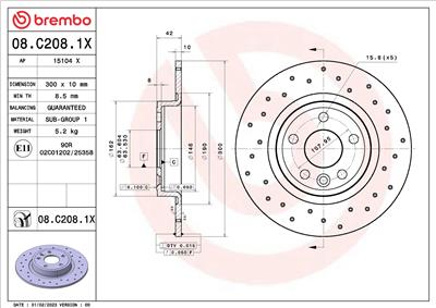 BREMBO 08.C208.1X EAN: 8020584322765.