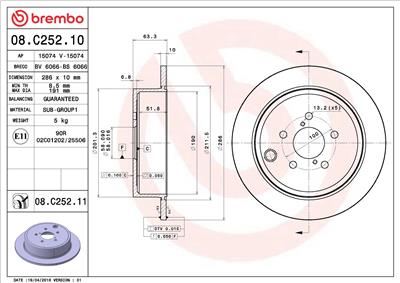 BREMBO 08.C252.11 EAN: 8020584217849.