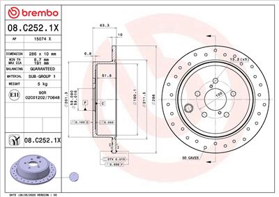 BREMBO 08.C252.1X EAN: 8020584325186.