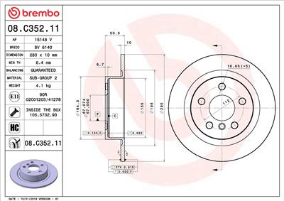 BREMBO 08.C352.11 EAN: 8020584232194.