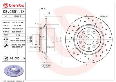 BREMBO 08.C501.1X EAN: 8020584317488.