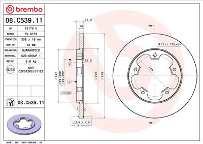 BREMBO 08.C539.11 EAN: 8020584310311.