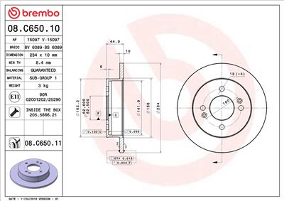 BREMBO 08.C650.11 EAN: 8020584220948.
